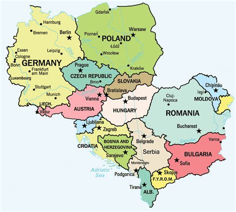 Printable Map Of Central Europe Printable Map Of The United States