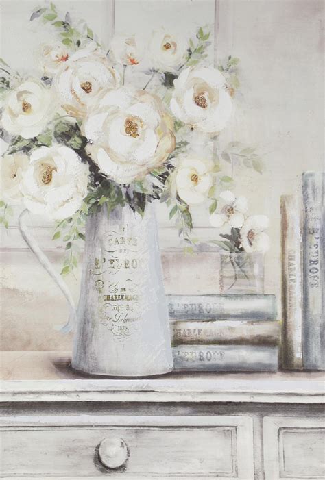 Grazie ai fiori bianchi, in giardino, è possibile creare delle. Quadro con vaso di fiori bianchi con libri 60x90 COLORI E ...