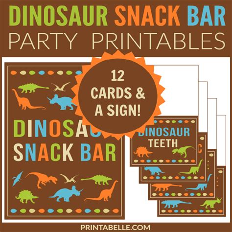 Dinosaur Party Printable Food Cards Dinosaur Party Food Party Food Labels Snack Bar Party