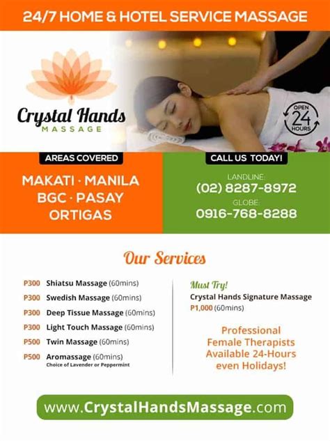 Crystal Hands Massage Home And Hotel Service Massage In Makati City