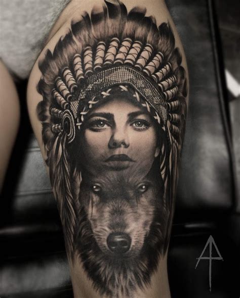 She Has The Spirit Of The Wolf Animal Tattoos Native Tattoos Wolf