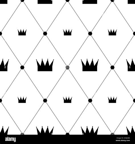 Crown Elegance Seamless Pattern Royal Crowns Fabric Print Queen King