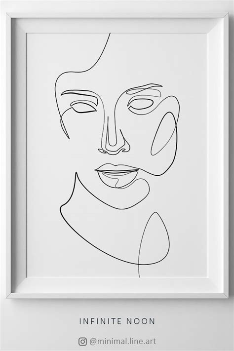 Fashion art man face vector. Face Line Drawing Figure Minimal One Line Illustration ...