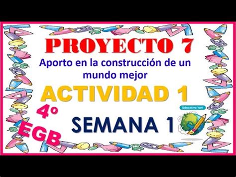 Proyecto Cuarto Gradoactividad Semana Semana Youtube