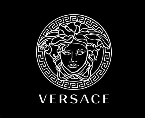 Versace Brand Logo White Symbol Clothes Design Icon Abstract Vector Illustration With Black