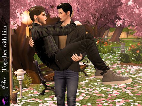 Pose Together With Him Male Poses The Sims 4 Catalog
