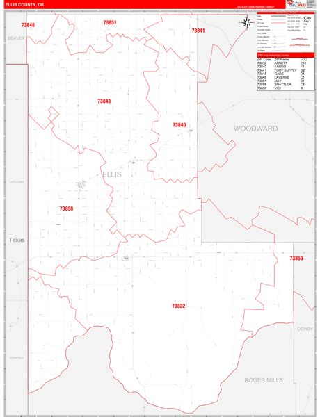 Wall Maps Of Ellis County Oklahoma