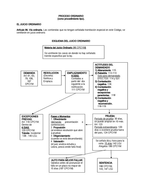 Esquema Del Juicio Ordinario Pdf Información Del Gobierno Gobierno