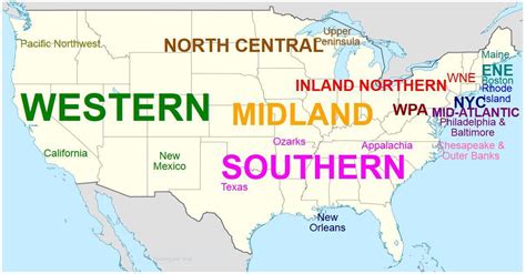 Major American English Dialects Maps On The Web