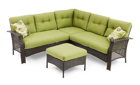 Hometrends Tuscany 4 Piece Sectional Set Green Outdoor Furniture