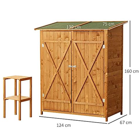 Homcom Garden Shed Wooden Timber Garden Storage Shed Double Door