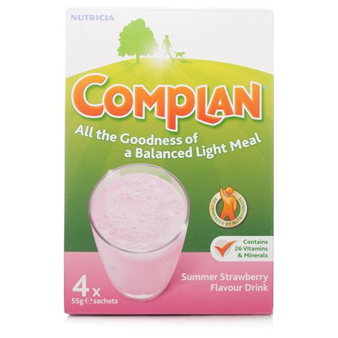 Complan Strawberry 4 X 57g Sachets Meal Replacement Chemist Direct