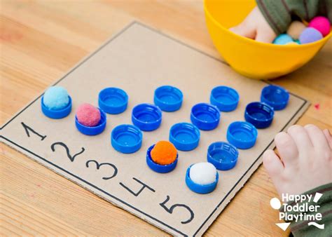Bottle Cap Counting Board Happy Toddler Playtime