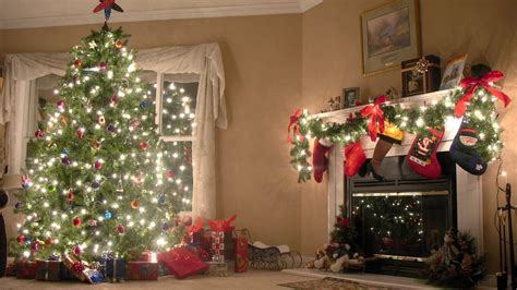 Lighted Christmas On Living Room Hd Wallpaper Wallpaper Flare