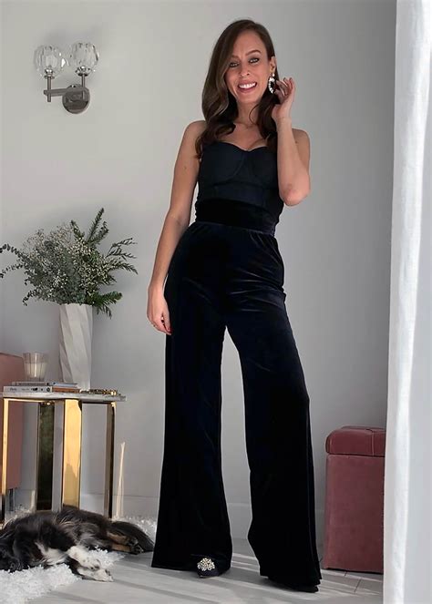 Sydne Style Shows How To Wear Velvet Pants With Bustier For Holiday Party Outfit Ideas Sydne Style