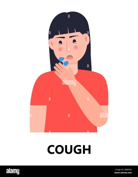 Estornudos Tos Niña Icono Vector Se Muestra El Síntoma De Gripe