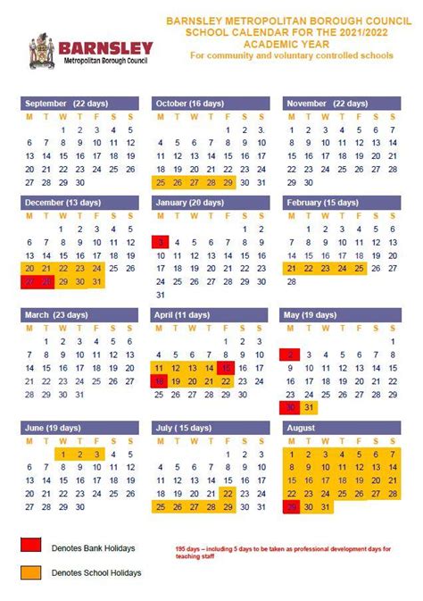 Barnsley School Calendar Term Dates 20202021 And 20212022 We Are
