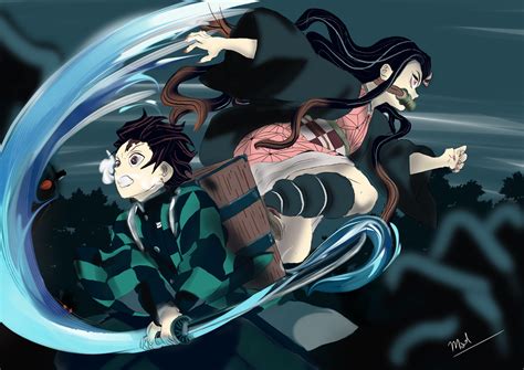 Tanjiro and his sister Nezuko from Demon Slayer M.s.d. - Illustrations