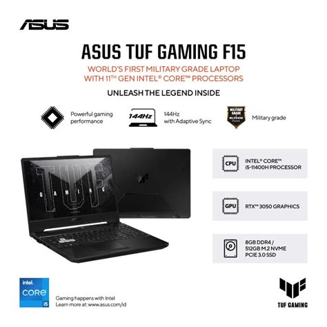 Jual Asus Tuf Gaming F15 Fx506hc I535b6t O11 Graphite Black Indonesia