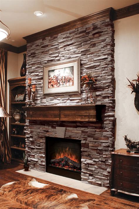 Indoor Fireplaces — Gault Stone Stone Veneer Fireplace Stacked Stone