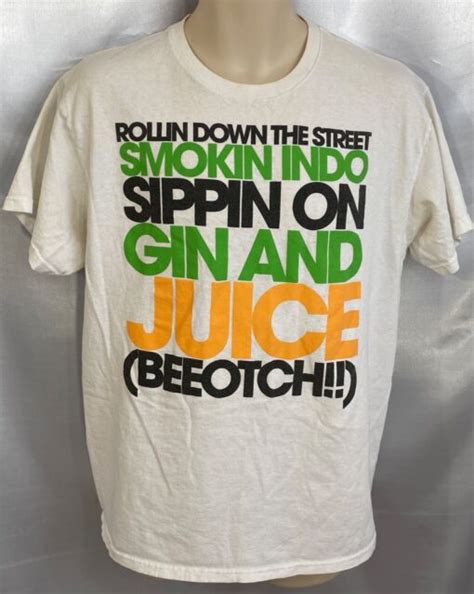 Snoop Dogg Gin And Juice Beeotch T Shirt White Rap Hip Hop Large Guc