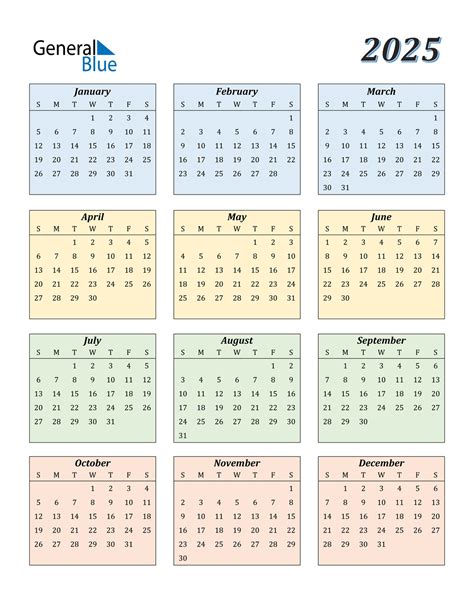 Printable Calendars 2021 To 2025 Example Calendar Printable