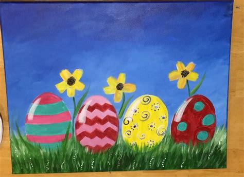 Easter Canvas Painting How To Paint An Easter Egg Landscape