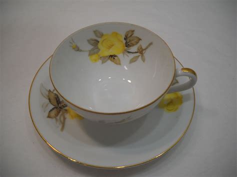 Vintage Cotillion By Japan Yellow Rose China Teacup And Saucer 1950s