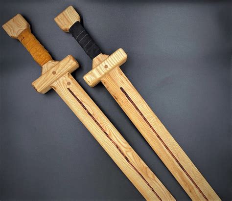 Toy Wooden Sword With Leather Sheath Knights Sword Etsy