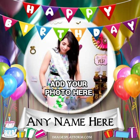 Best Unique Birthday Frame With Your Name And Photo To Download Freely