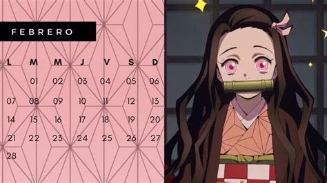 Calendario Kny Febrero Anime Diys Callender Aesthetic Gif