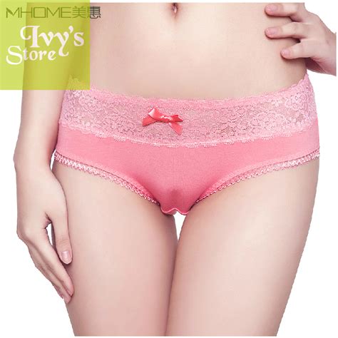 Underwear Women Sexy Lace Candy Color Bamboo Underwear Super Soft Briefs Womans Panties 5pcs