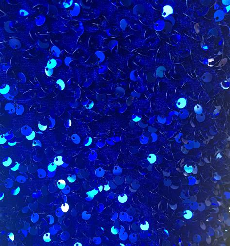Royal Blue Sequin Fabric By The Yard Sequin Stretch Velvet Fabric