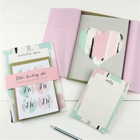 Personalised Stationery T Set Heart By Elle Jane Designs