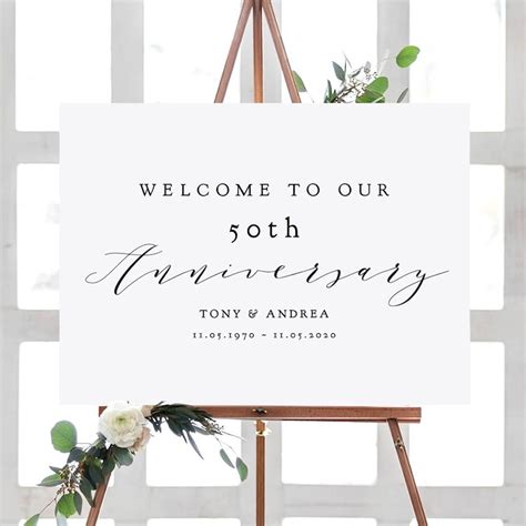 Welcome To Our Anniversary Sign 50th Anniversary Or Any Other Etsy