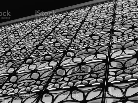 Black And White Lighting Design Wall Pattern Angle 1 Stock Photo