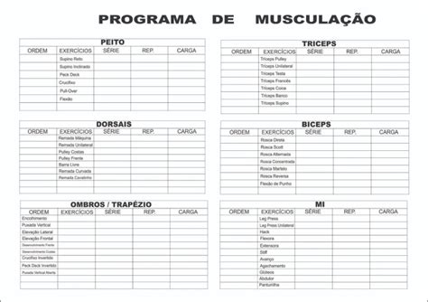 100 Ficha De Treino Personalizado Musculaco Academia Musculação Para Iniciantes Treinos Para