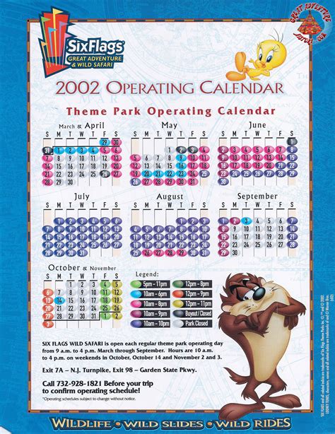 Six Flags Crowd Calendar Printable Word Searches