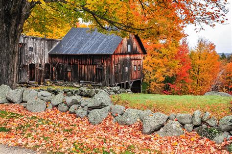 Rustic Barn New Hampshire Autumn Scenic Photograph By Thomas Schoeller
