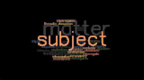 Subject Matter Synonyms And Related Words What Is Another Word For