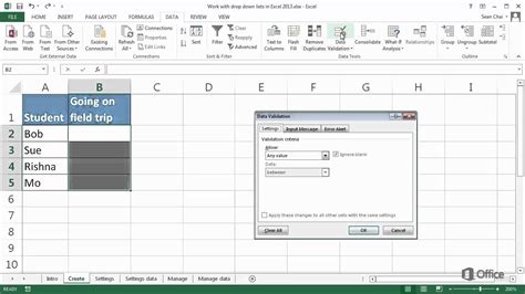 Create And Manage Drop Down Lists In Excel 2013 YouTube
