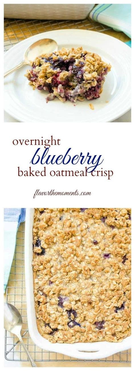 Overnight Blueberry Baked Oatmeal Crisp Collage