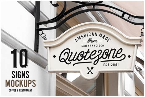 10 Sign Mockups Coffee Shop And Restaurant Design Cuts