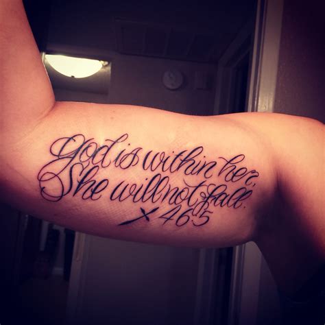 My Tattoo God Is Within Her She Will Not Fall Psalms 465