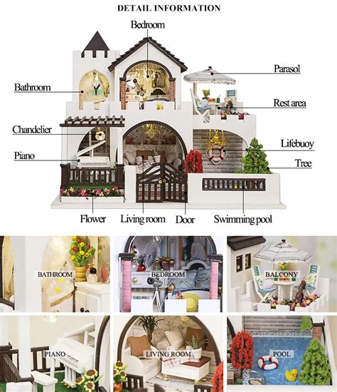 Iiecreate Diy Assembled Wooden Puzzle House Furniture Toys Miniature