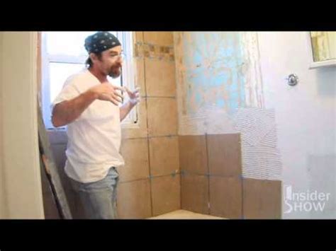 Then use your spirit level to draw a horizontal line. How to Lay Tile for a Bathroom Shower Tub Surround - Do It ...