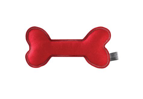 Red Felt Bone Dog Toy Julie London Design