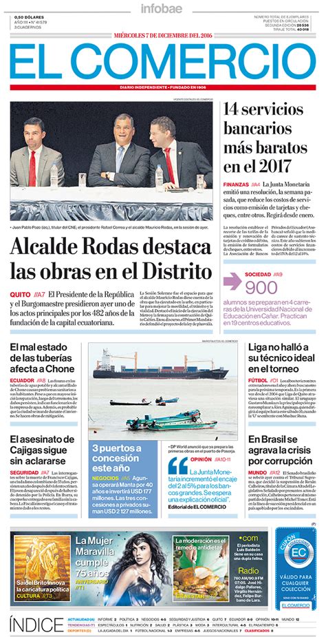 El Comercio Ecuador Miércoles 07 De Diciembre De 2016 Infobae