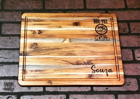 Custom Teak Cutting Boards Laser Engraved With Your Logo Or Etsy