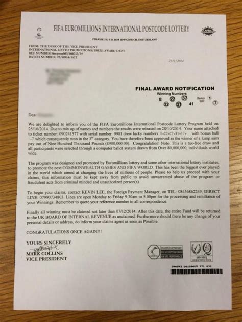 Police Warning To Public Over Fifa Lottery Fraud Letters Belfast Daily